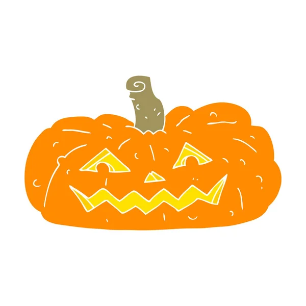 Ilustración Color Plano Calabaza Halloween — Archivo Imágenes Vectoriales