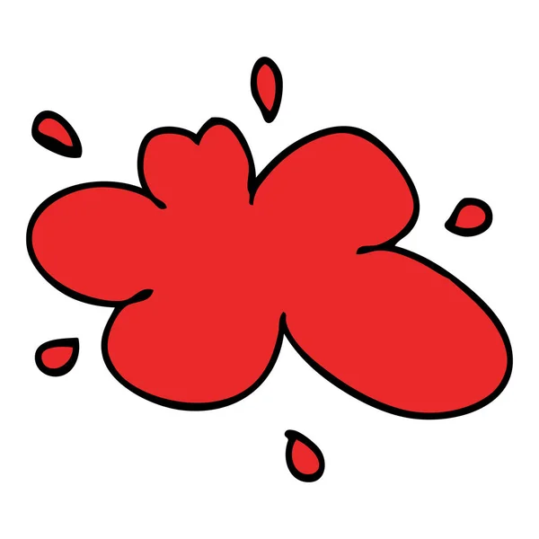 Мультфильм Каракули Красный Восклицательный Знак Краски — стоковый вектор