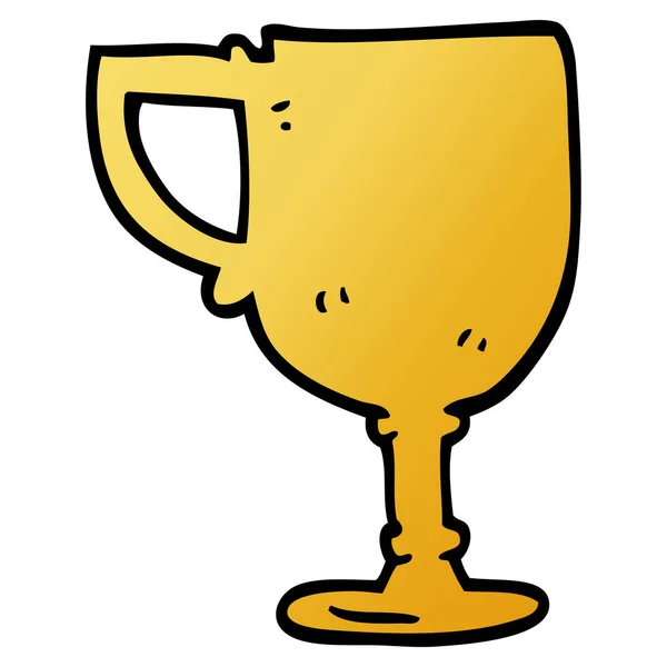 Cartoon Doodle Gold Cup — Stock Vector