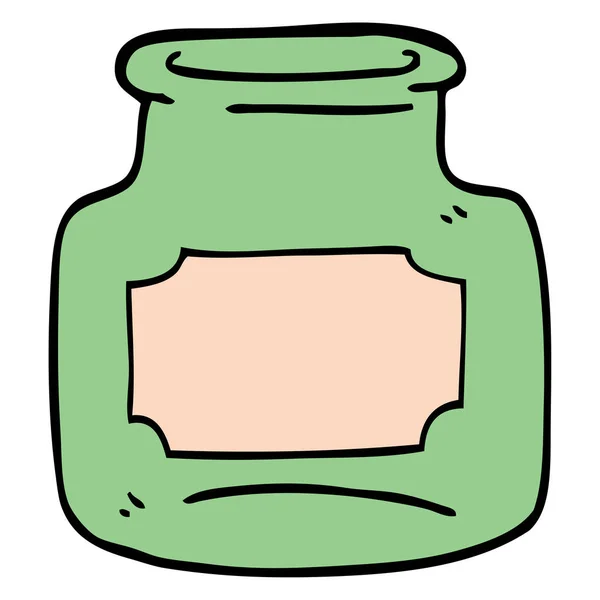 Desenho Animado Doodle Vazio Jar — Vetor de Stock