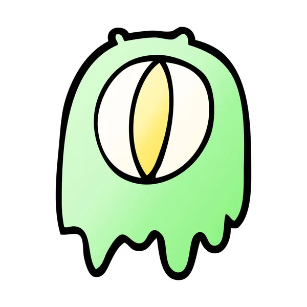 Vector Kleurovergang Illustratie Cartoon Spooky Ghost — Stockvector