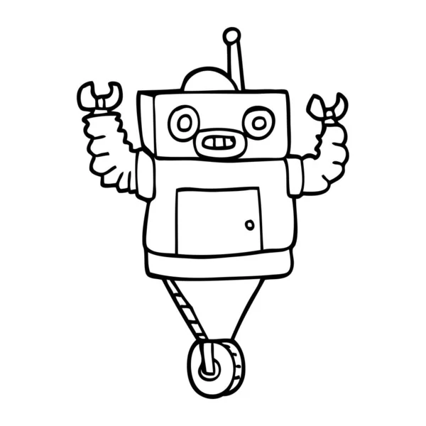 Línea Dibujo Dibujos Animados Robot — Archivo Imágenes Vectoriales