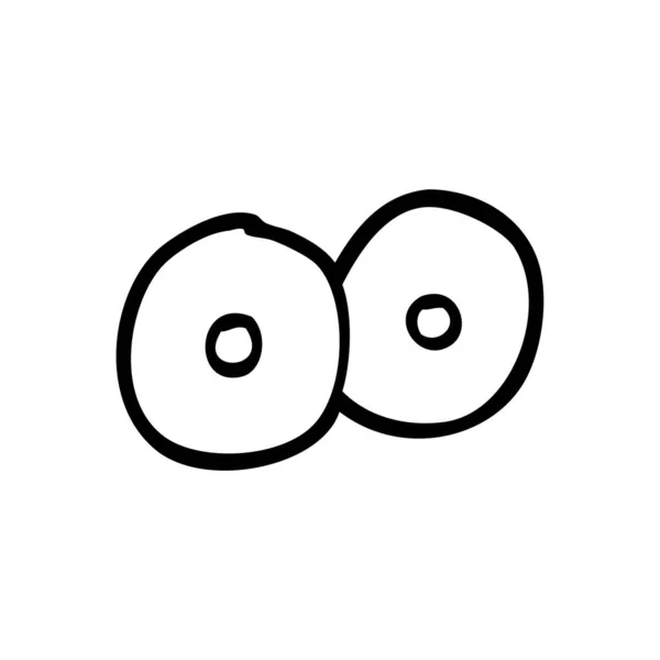 Desenho Linha Desenhos Animados Olhando Olhos — Vetor de Stock
