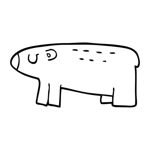 Desenho Linha Urso Polar Desenhos Animados — Vetor de Stock