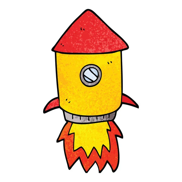 Cartoon Doodle Space Rocket — Stock Vector