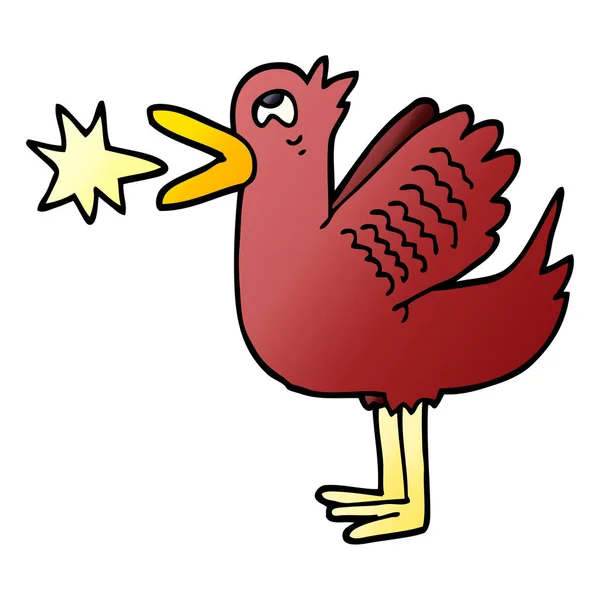 Desenho Animado Doodle Quacking Pato — Vetor de Stock