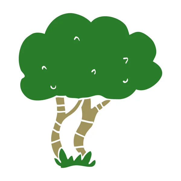 Cartoon Doodle Tree Isolado Fundo Branco — Vetor de Stock