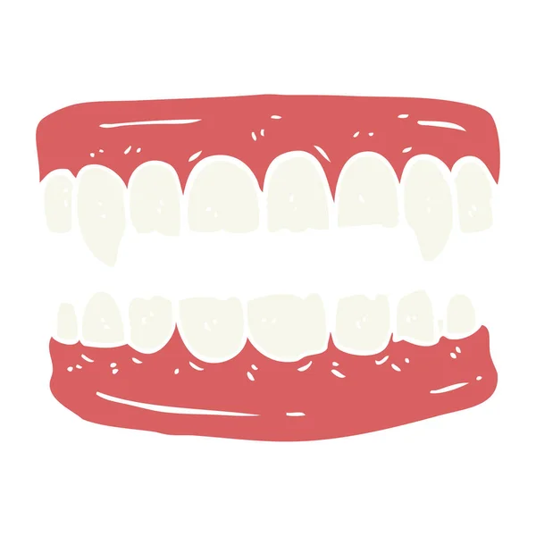 Flat Color Style Cartoon Vampire Teeth — Stock Vector