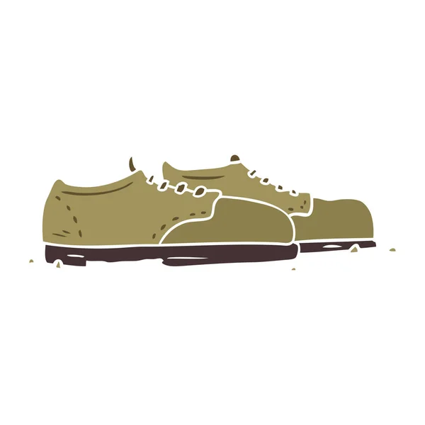 Chaussures Dessin Animé Style Plat Couleur — Image vectorielle