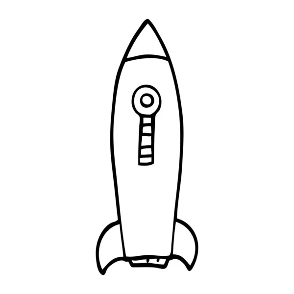 Рисование Линии Космической Ракеты — стоковый вектор