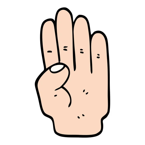 Hand Gezeichnet Doodle Stil Cartoon Hand — Stockvektor