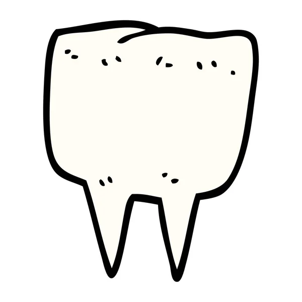 Desenho Animado Doodle Dente Vetor Ilustração — Vetor de Stock