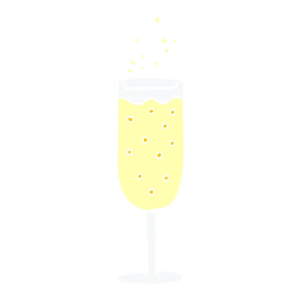 Kreslený Doodle Šampaňské Flétna — Stockový vektor
