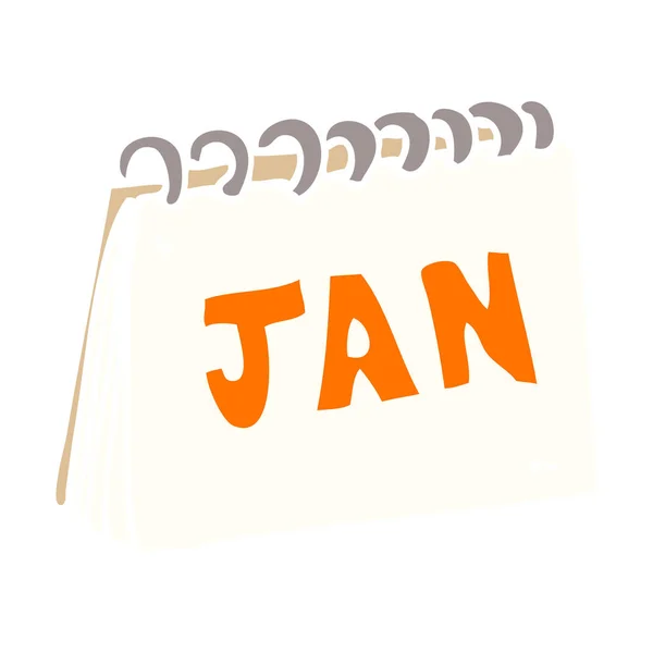 Cartoon Doodle Calendar Showing Month January — Stock Vector