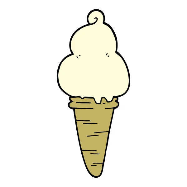 Crème Glacée Doodle Dessin Animé — Image vectorielle