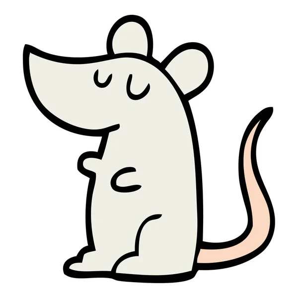 Hand Drawn Doodle Style Cartoon Mouse — Stock Vector