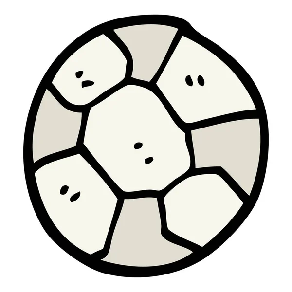 Mano Disegnato Doodle Stile Cartone Animato Palla Calcio — Vettoriale Stock