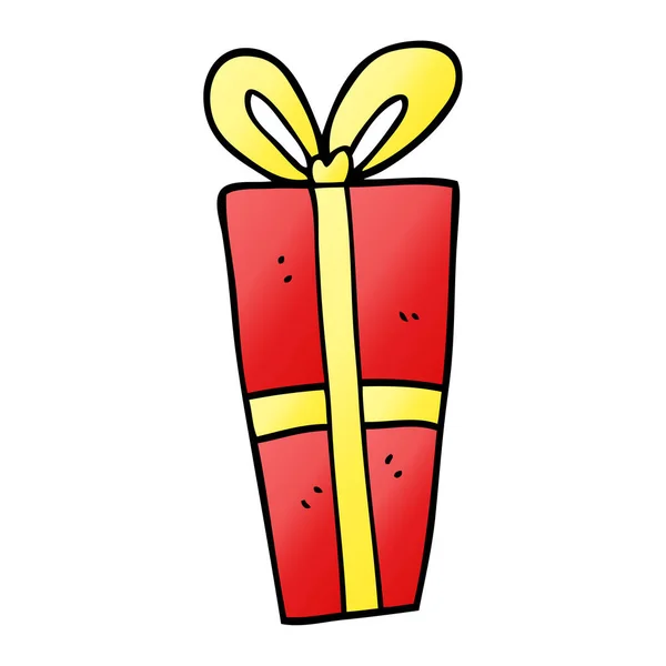 Cartone Animato Doodle Regalo Natale — Vettoriale Stock