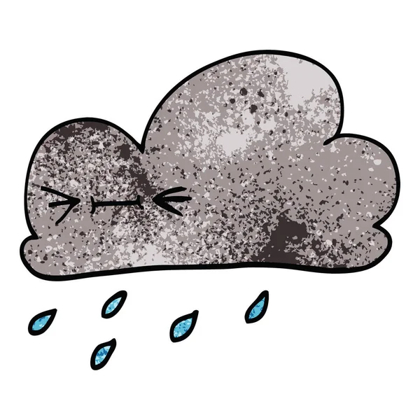 Γελοιογραφία Doodle Ευτυχισμένη Γκρίζο Σύννεφο — Διανυσματικό Αρχείο