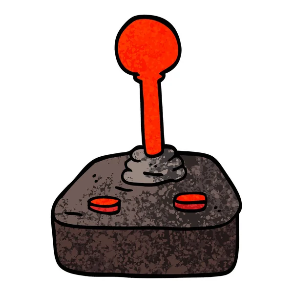 Grunge Texturerat Illustration Tecknad Joystick — Stock vektor