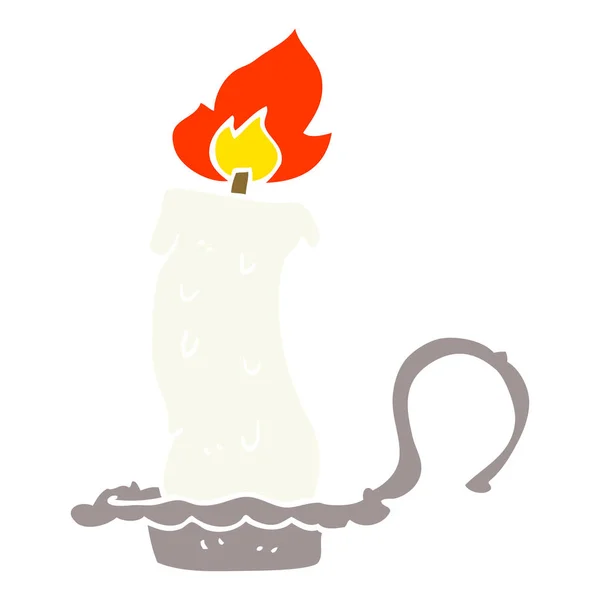 Cartoon Doodle Burning Candle — Stock Vector