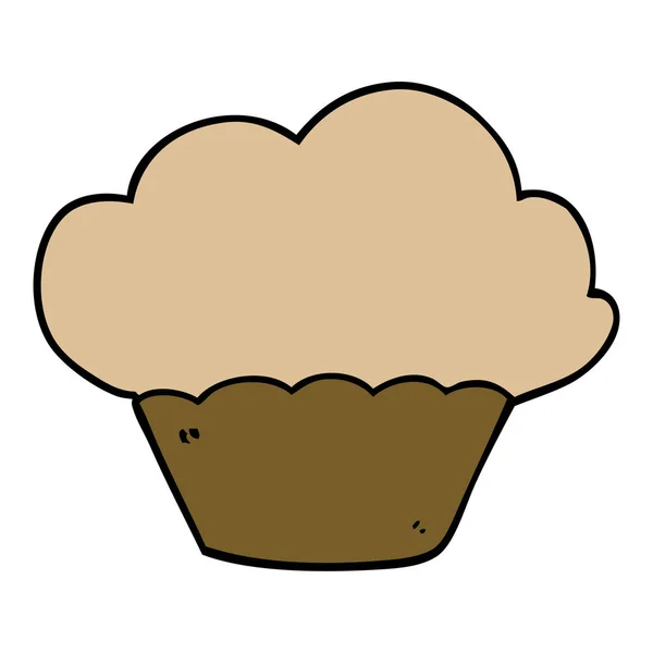 Muffin Garabato Dibujos Animados Vector Ilustración — Vector de stock