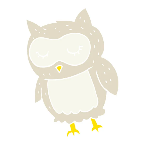 Illustration Couleur Plate Hibou — Image vectorielle