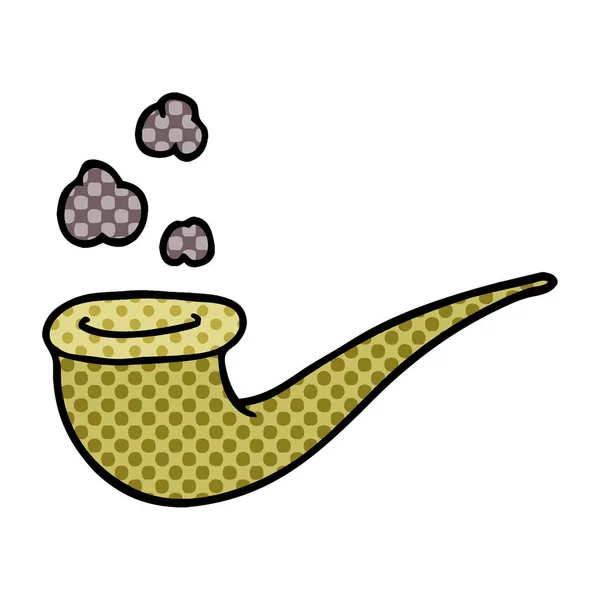 Dibujos Animados Garabato Fumar Pipa — Vector de stock