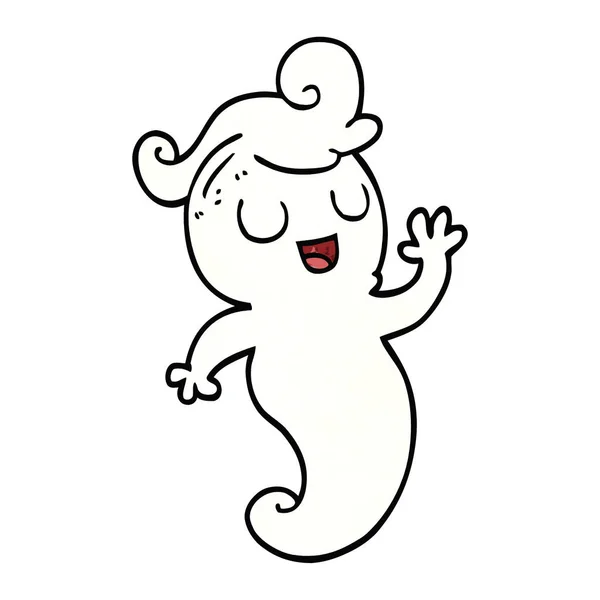 Desenho Animado Doodle Fantasma Vetor Ilustração —  Vetores de Stock