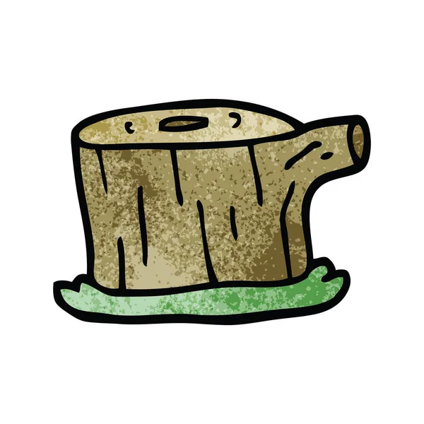 Cartoon Doodle Árvore Log — Vetor de Stock