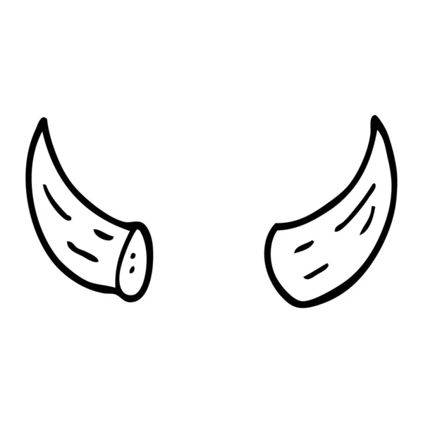 Лінія Малювання Мультяшних Рогів — стоковий вектор