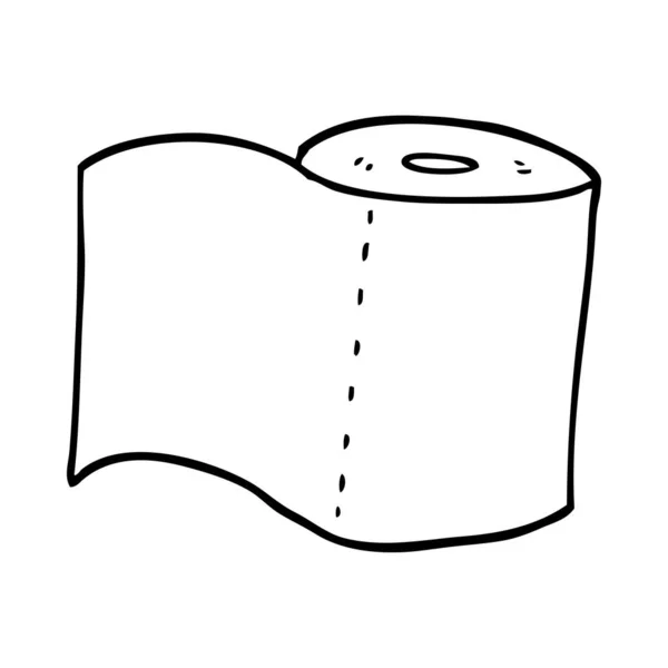 Línea Dibujo Dibujos Animados Papel Higiénico — Vector de stock