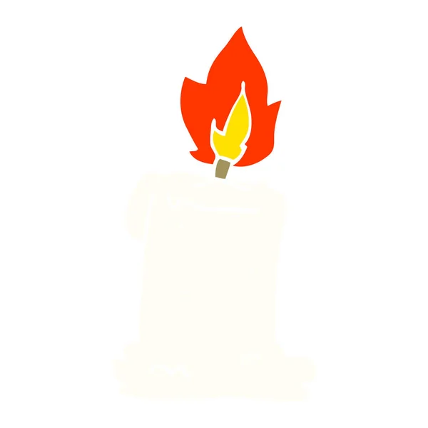 Cartoon Doodle Lit Candle — Stock Vector