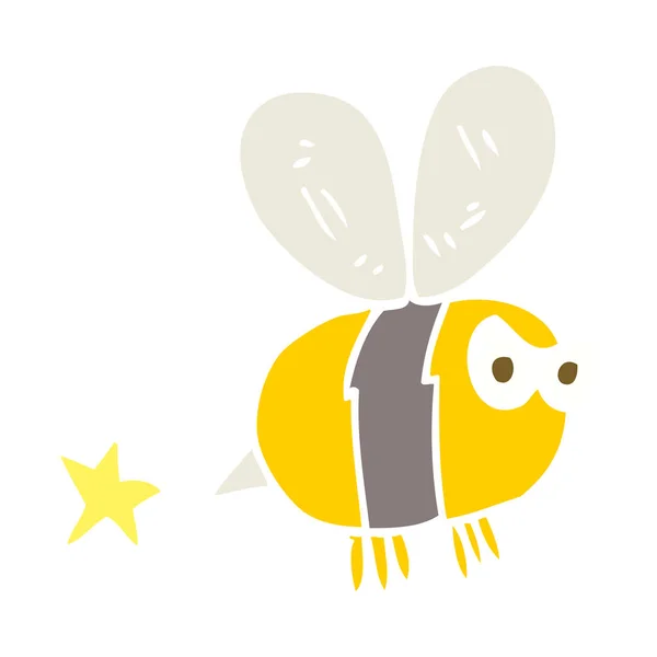 Плоска Кольорова Ілюстрація Сердитої Бджоли — стоковий вектор
