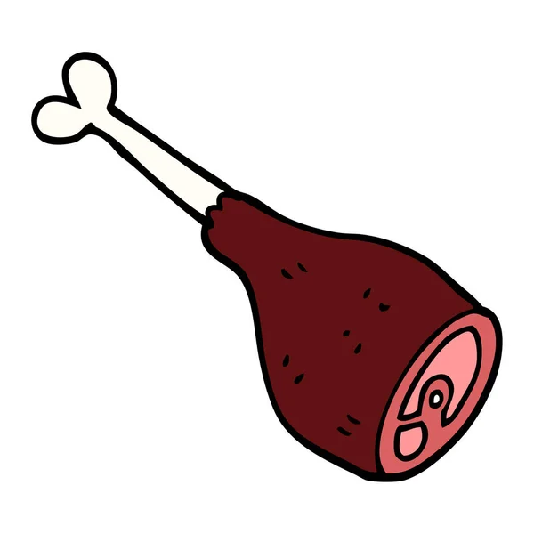 Articulação Carne Doodle Desenhos Animados — Vetor de Stock