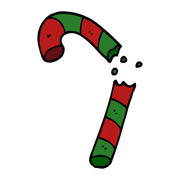 Dibujos Animados Doodle Xmas Candy Cane — Archivo Imágenes Vectoriales