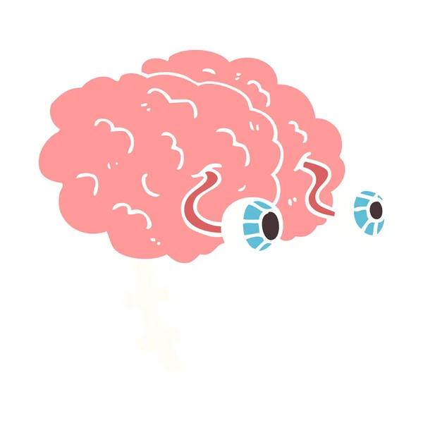 Ilustración Color Plano Del Cerebro — Vector de stock