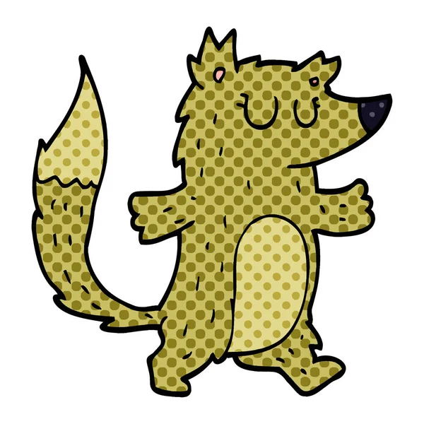 Cartoon Doodle Wolf Vector Illustratie — Stockvector