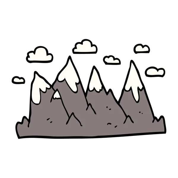 Cartoon Doodle Mountain Range — Stock Vector