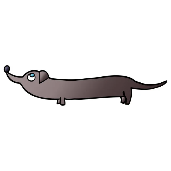 Vetor Gradiente Ilustração Desenho Animado Dachshund —  Vetores de Stock