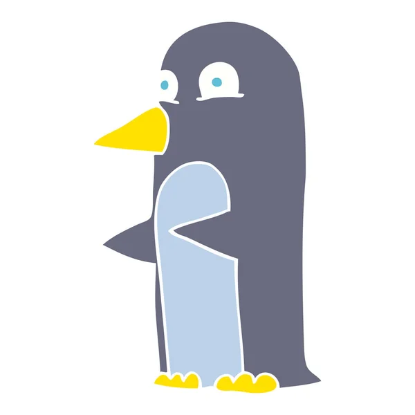 Ilustración Color Plano Pingüino — Archivo Imágenes Vectoriales