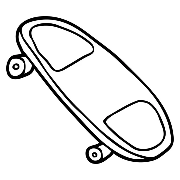 Line Drawing Cartoon Skateboard — Stock Vector