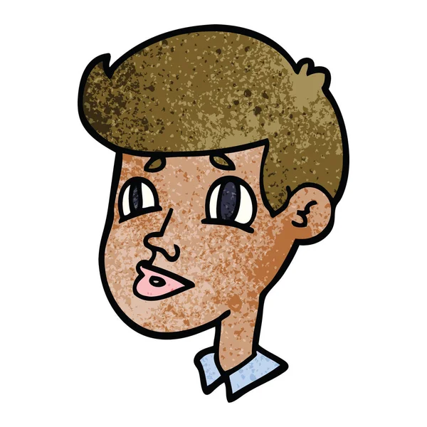Γελοιογραφία Doodle Του Ένα Πρόσωπο Αγόρι — Διανυσματικό Αρχείο
