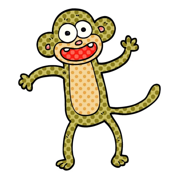 Doodle Dos Desenhos Animados Macaco Louco — Vetor de Stock