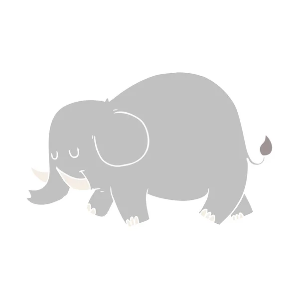 Elefante Dibujos Animados Estilo Color Plano — Archivo Imágenes Vectoriales