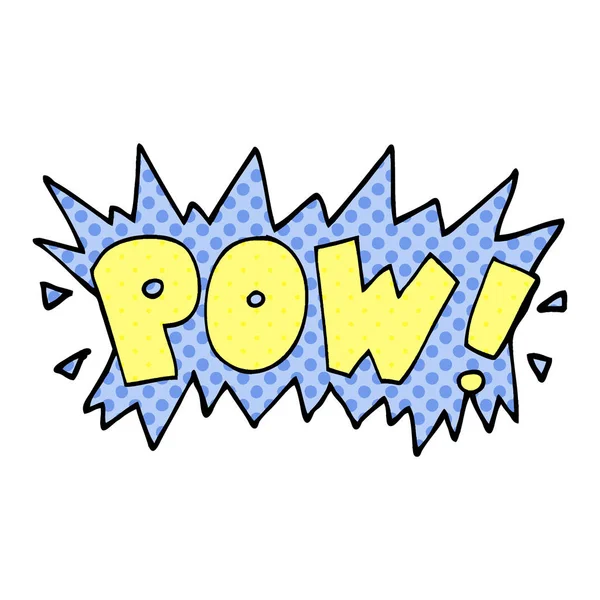 Cartoon Doodle Word Pow — Stock Vector