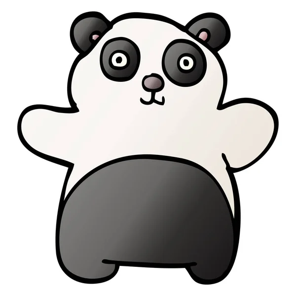 Dessin Animé Gribouille Heureux Panda — Image vectorielle