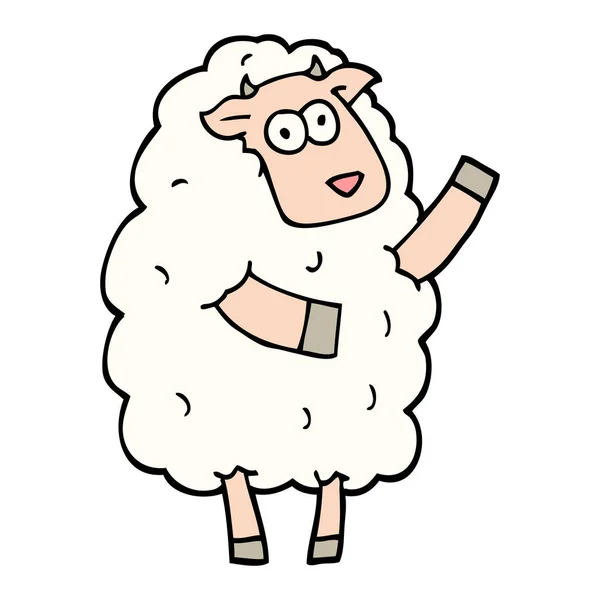 Dessin Main Doodle Style Bande Dessinée Moutons — Image vectorielle