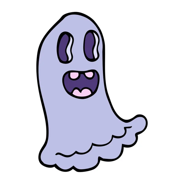 Dibujos Animados Garabato Fantasma Espeluznante — Vector de stock