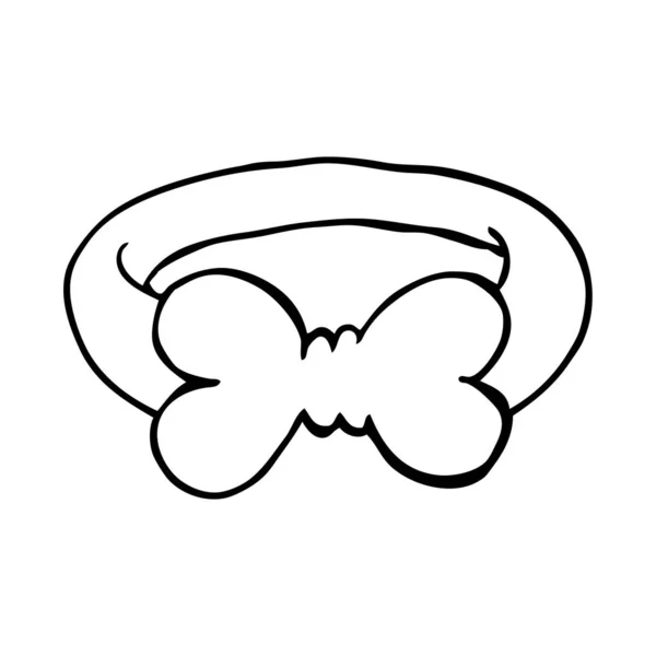 Linea Disegno Cartone Animato Papillon Nero — Vettoriale Stock
